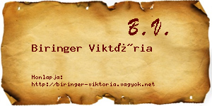 Biringer Viktória névjegykártya